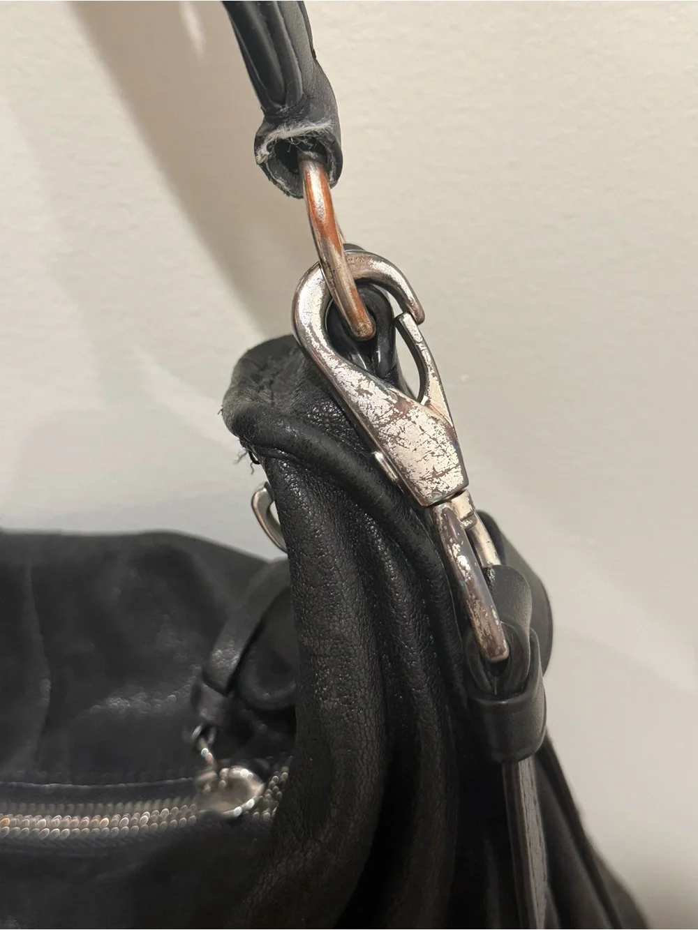 rag & bone Black Leather Slouchy Hobo Shoulder Bag